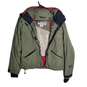 LTD EDITION Columbia Titanium Omni-Tech Green Ski Jacket M FUR Womams Coat
